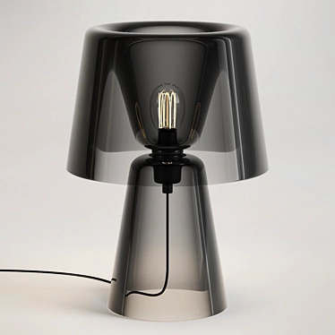 Elegant Smoke Glass Table Lamp 3D model image 1 