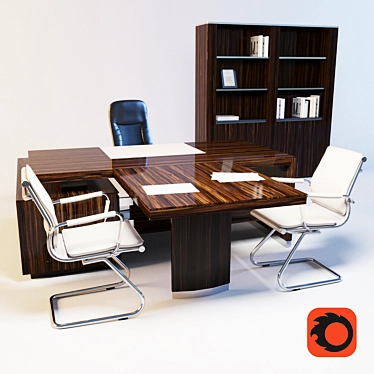 Executive Office Set 3D model image 1 