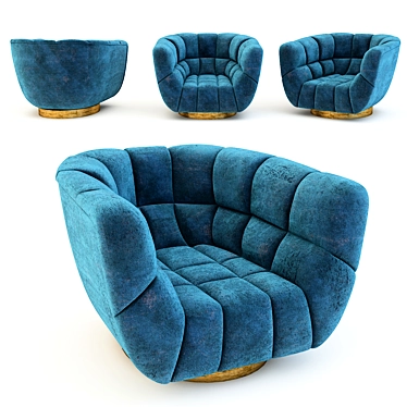 Luxurious Essex Velvet Armchair 3D model image 1 