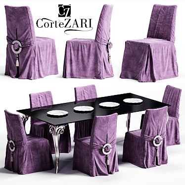 ZARI Chair & ANTARES Table Set 3D model image 1 