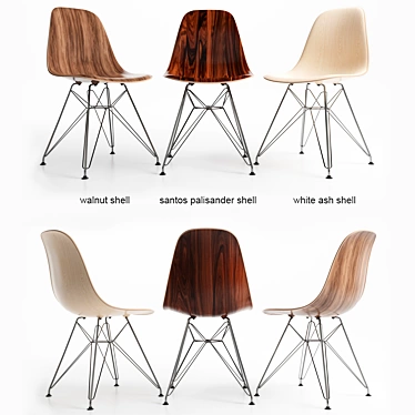 Eames DSR Wood Chairs: Iconic Design, Superior Craftsmanship 3D model image 1 