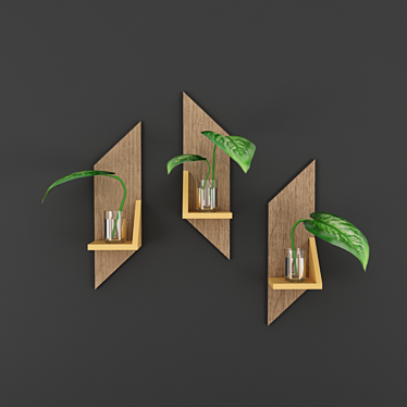 Rustic Wood Wall Sconces 3D model image 1 