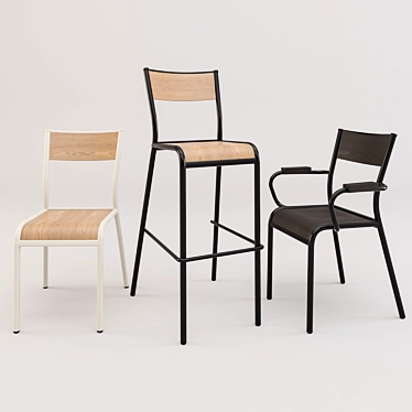 Sleek and Sturdy Mullca Chair 3D model image 1 
