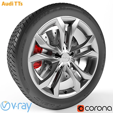 Sleek Audi TTs Wheel 3D model image 1 