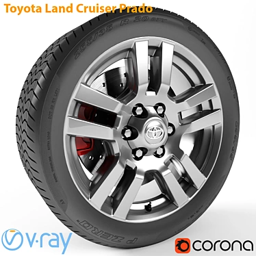 Toyota Land Cruiser Prado Wheel: Upgrade Your Ride 3D model image 1 