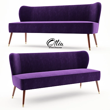 Luxurious Visconti Velvet Twin Sofa 3D model image 1 