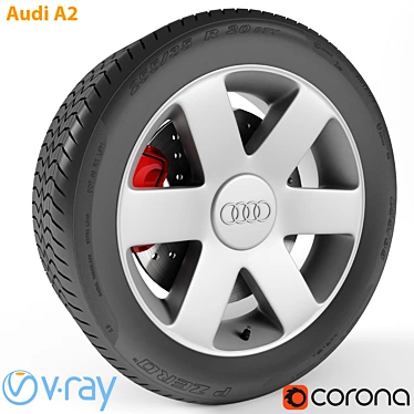 Sleek Audi A2 Wheel - High-Performance Design 3D model image 1 