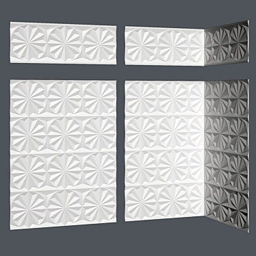 Gypsum Ornament Panel Set 3D model image 1 