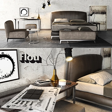 Contemporary Flou Furniture Set 3D model image 1 
