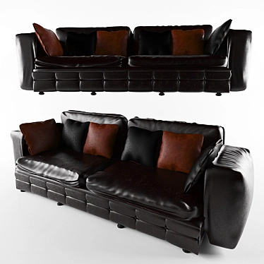 Luxury Leather Seat: Office & Living Room Sofa 3D model image 1 