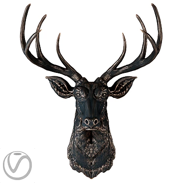  Majestic Deer Head Sculpture 3D model image 1 