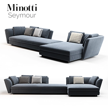 Minotti Seymour Sofa: Luxurious Comfort 3D model image 1 