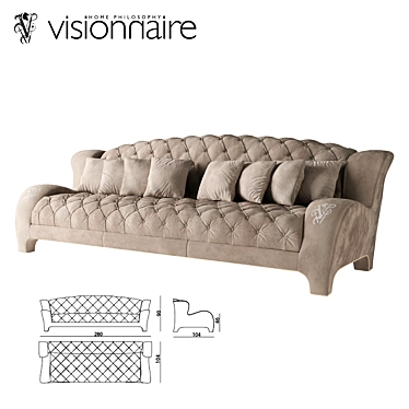 Visionnaire Ipe Cavalli Domus Sofa 3D model image 1 