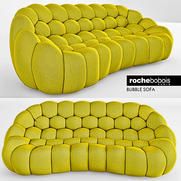 Bubble 3-Seater Sofa: Innovative Design & Luxury Comfort 3D model image 1 
