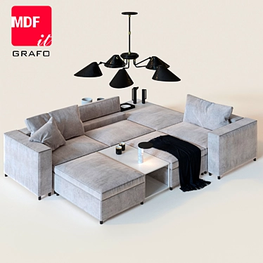 Modular Grafo Sofa by MDF Italia: Versatile and Stylish 3D model image 1 