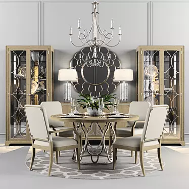 Savoy Place Luxury Dining Set 3D model image 1 