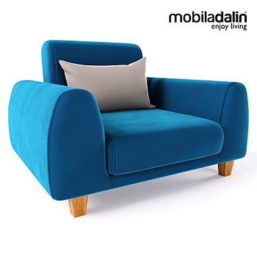 Stylish Amsterdam Armchair 3D model image 1 