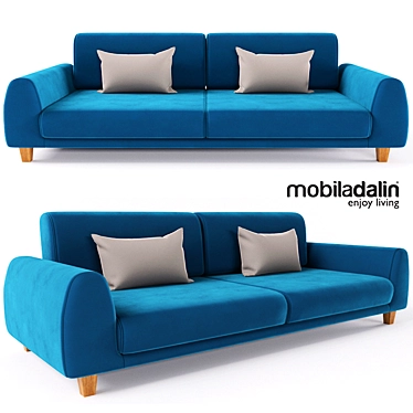 Amsterdam 3-Seater Sofa: Sleek and Stylish 3D model image 1 