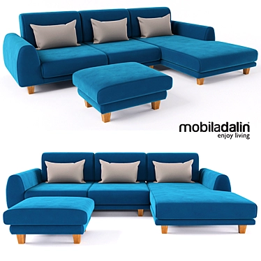 Amsterdam Corner Sofa & Banquet: Stylish & Spacious 3D model image 1 