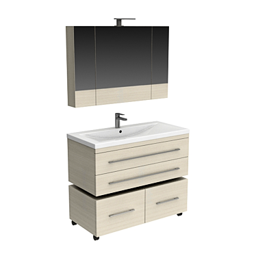 Aquanet Note 100 - Modern Hanging Bathroom Set 3D model image 1 