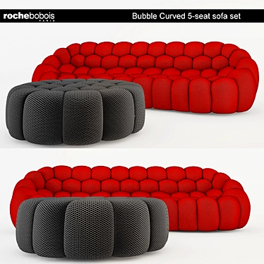 Roche Bobois Bubble Curved Sofa Set 3D model image 1 