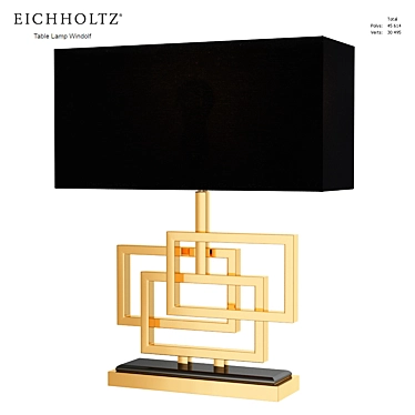 EICHHOLTZ Windolf Table Lamp: Sleek Design, Nickel or Brass Finish 3D model image 1 