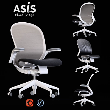 ASIS FOLLOW Mesh Rolling Chair 3D model image 1 