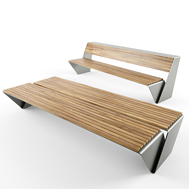 Contemporary Outdoor Loop Bench 3D model image 1 