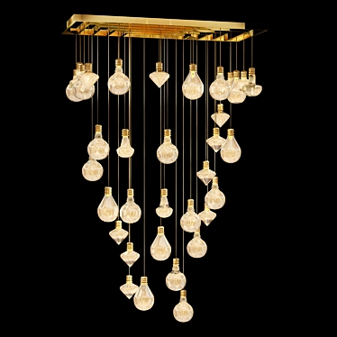 Elegant Blown Glass Ceiling Light 3D model image 1 