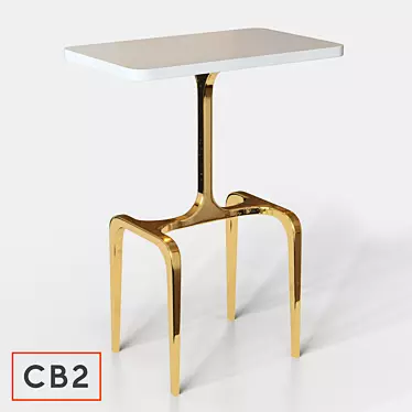 Elegant Marble Oxford Side Table 3D model image 1 