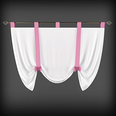 Playful Short Kids Curtains 3D model image 1 