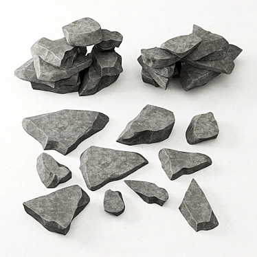 Natural Rock Collection: Decorative Stones 3D model image 1 