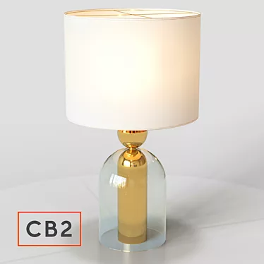 Elegant Brass Bell Jar Lamp 3D model image 1 