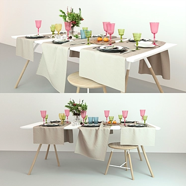 Elegant Table Setting 3D model image 1 