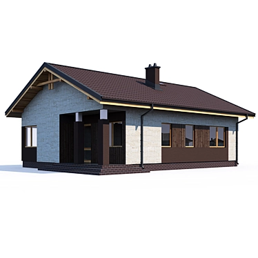 Modern Private House Design Kit 3D model image 1 