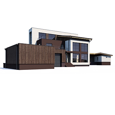 Modern Private House V117 3D model image 1 