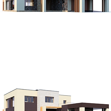 Modern Private House Design Kit 3D model image 1 