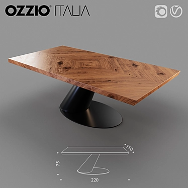Ozzio Italia Thor Fisso: Stylish 8-Seater Dining Table 3D model image 1 