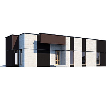 Modern private house design 3D model image 1 