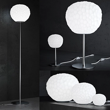 Cosmic Glow: Meteorite Lamp Collection 3D model image 1 