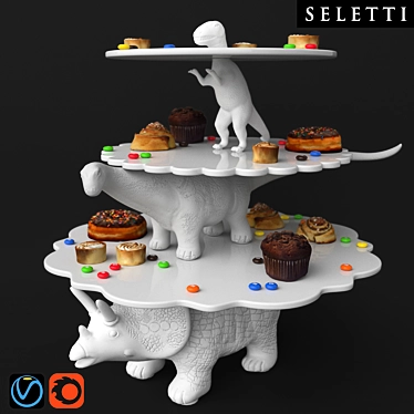 SELETTI Sauria: Unique Dinosaur-Inspired Decor 3D model image 1 