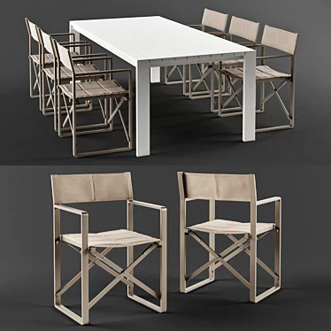 Talenti Chic Director Chair & Table: Elegant Italian Design 3D model image 1 