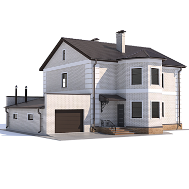 Country Cottage with Garage 3D model image 1 