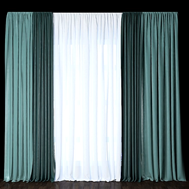 Elegant Velvet Curtain - 30 inches 3D model image 1 