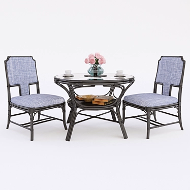 Elegant Nueva Dining Set 3D model image 1 