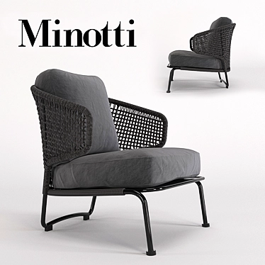 Elegant Minotti Aston Cord Chair 3D model image 1 