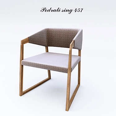 Elegant Walnut Armchair 3D model image 1 