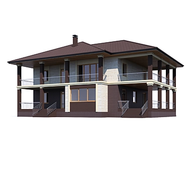 Modern Private House Design 3D model image 1 