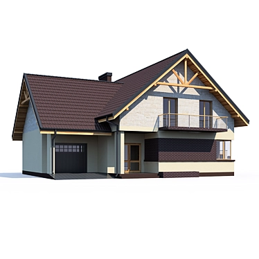 Modern Private House Design Kit 3D model image 1 