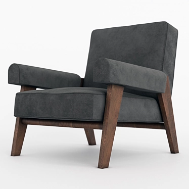 Elegant Slipper Chair: Stylish Design & Comfort 3D model image 1 
